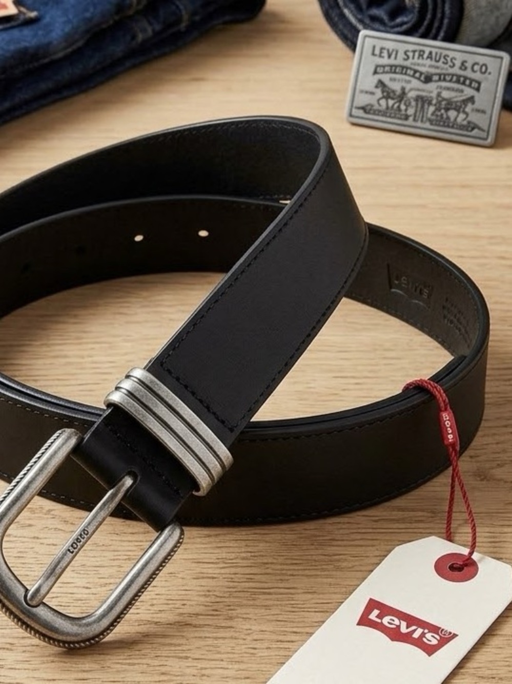 Levi's Belt with Silver Buckle Size Small